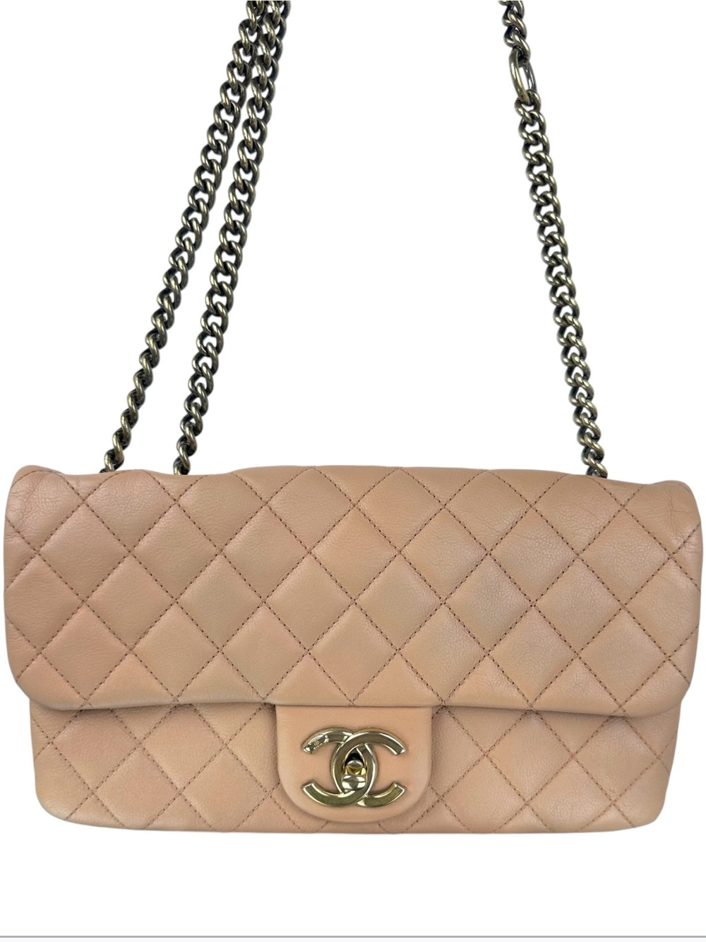 Chanel CC Single Flap Bag Quilted Calfskin GHW